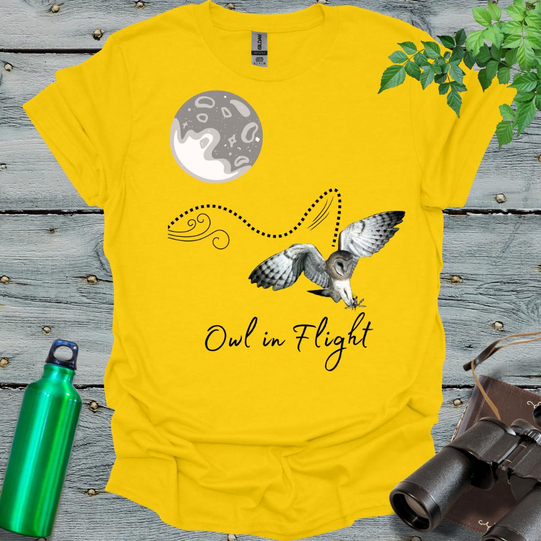 Owl in Flight T-Shirt - Swooply Shop