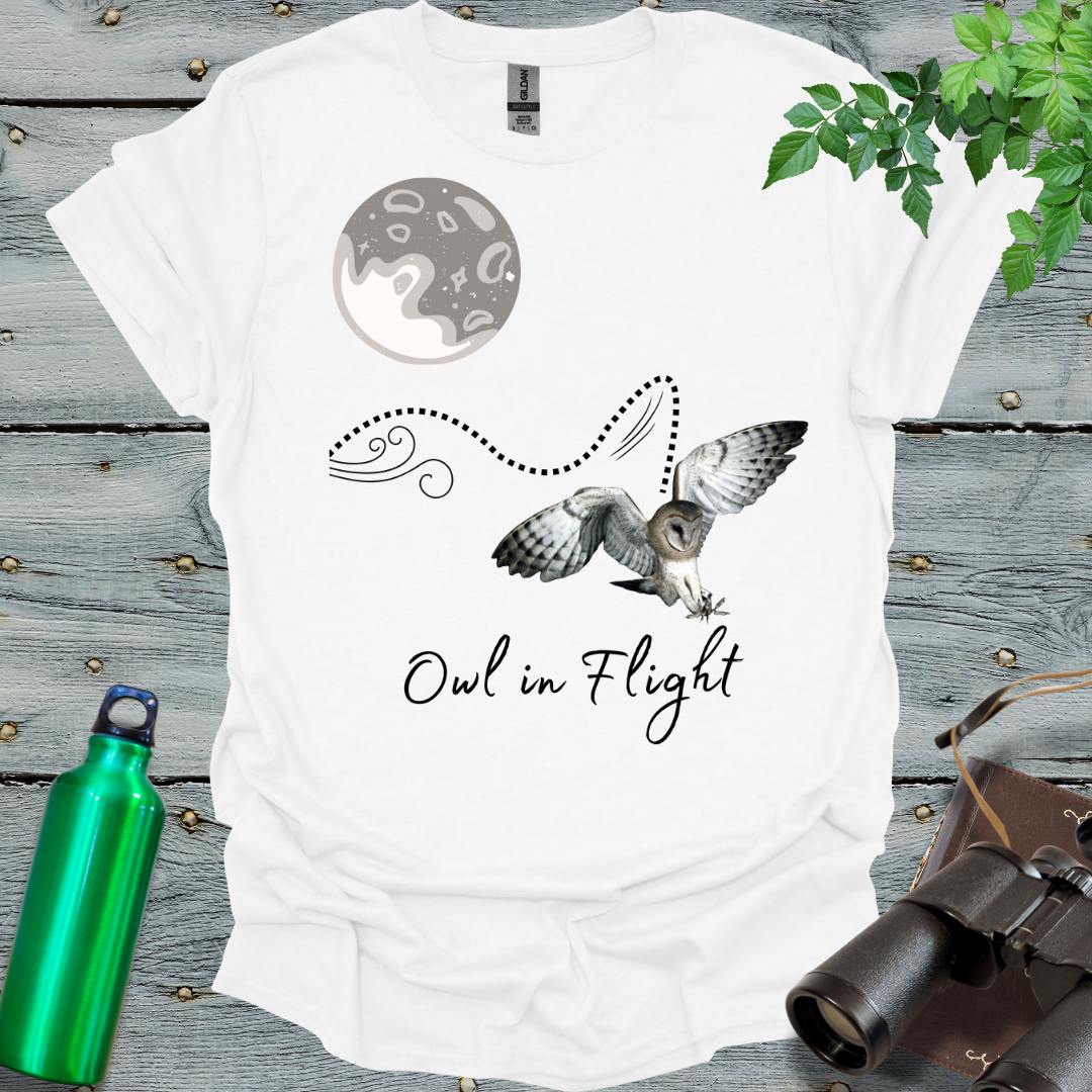 Owl in Flight T-Shirt - Swooply Shop